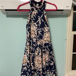 B Darlin Mock Neck Crochet-Trim Fit and Flare Dress